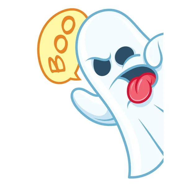 Halloween Vetor Design Personagem Boo —  Vetores de Stock