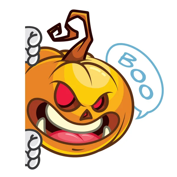 Halloween Vetor Design Personagem Boo —  Vetores de Stock