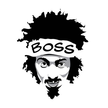 Afro biçim vektör adam illüstrasyonu