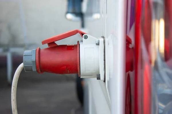 Elektrische Aufladung Generatorkabel Netzwerkgerät Stromversorgung Verbindungskabel Zur Maschine — Stockfoto