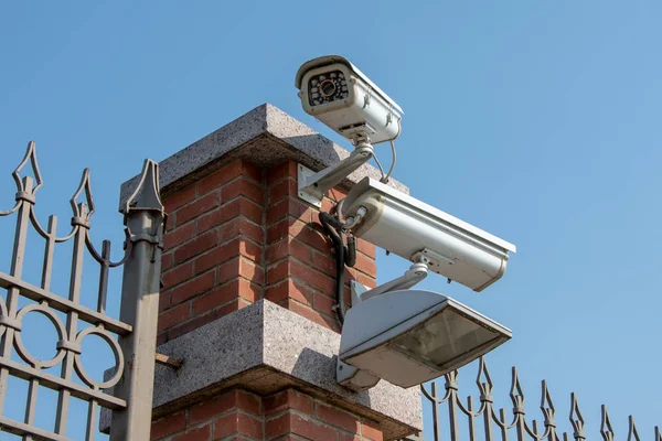 Cctv Camera Bewaking Controle Van Het Grondgebied Video Opname Opname — Stockfoto