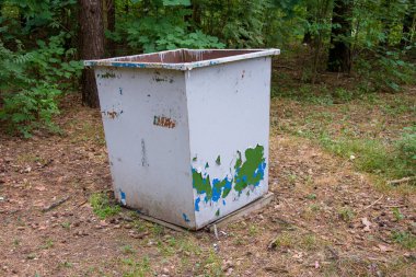 Bir şehir Parkı çöp toplamak için konteyner, çevre enkaz toplama