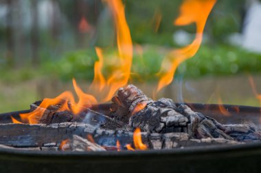 Kömür barbekü ızgara, mobil brazier, yanan odun