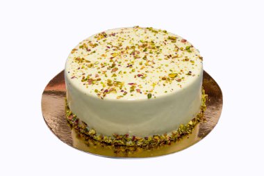 Fındık ve marzipans ile Kek, pişirme, tatlı, şekerleme, meyve ile yuvarlak şekil, krema, çikolata