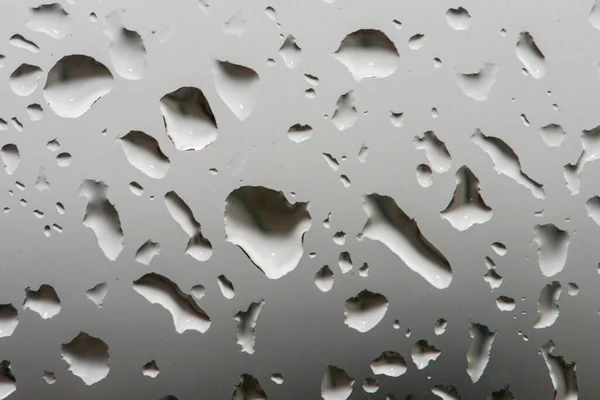 Textured Raindrops Glass Selective Focus Close — Stock Photo, Image