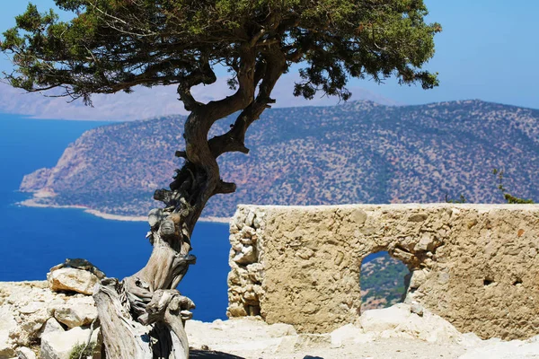 Monolithos vár tájkép a rhodes island, Görögország — Stock Fotó