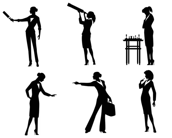 Illustration Vectorielle Des Silhouettes Femmes Affaires Action Vecteur En Vente