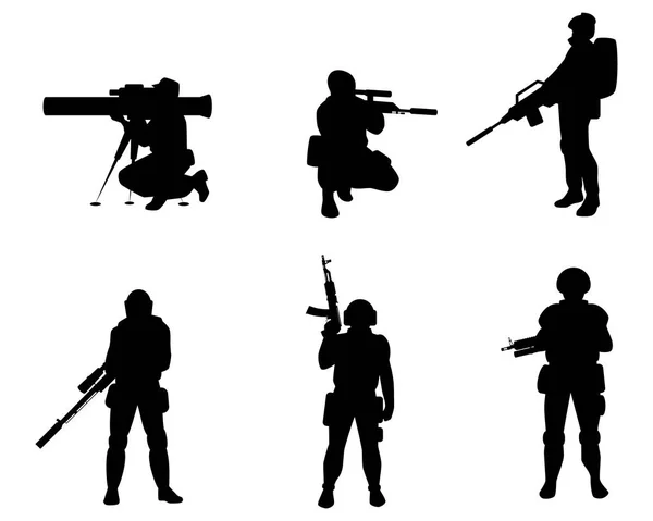 装备的军事的向量例证与武器 — 图库矢量图片