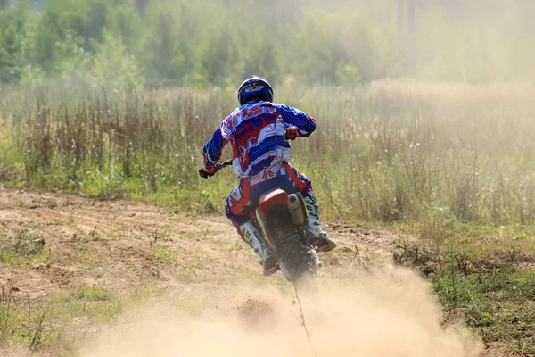 Motociclista Competição Cidade Bor Rússia Agosto 2014 — Fotografia de Stock