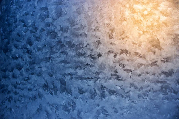 Frostiges Natürliches Muster Und Sonne Winterfenster — Stockfoto
