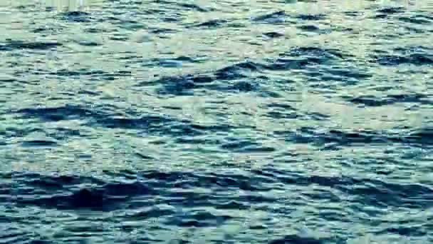 Κύματα Μπλε Επιφάνεια Του Νερού Στο Ποτάμι — Αρχείο Βίντεο