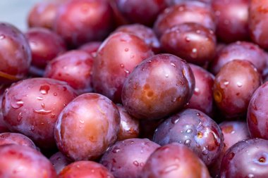 Olgunlaşmış erikler, yakından bakın..