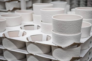 Bahçe, satış ve tüketim kavramı - saksı Bahçe dükkanında raflarda