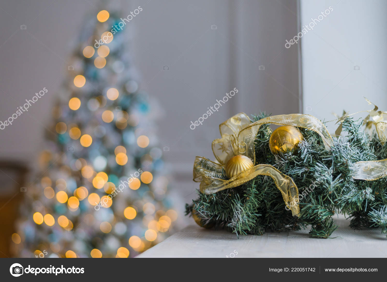 Gold Christmas Background Of De Focused Lights With Decorated Tree Photo By Romankosolapov Gold Christmas Background Of De Focused Lights With Decorated Tree Photo By Romankosolapov
