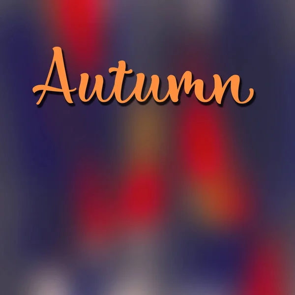 Квадратный Красный Синий Фон Реклама Макет Шаблон Осенними Листьями Сохранить — стоковое фото