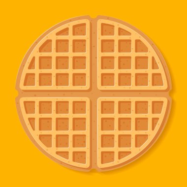 Yuvarlak waffle. Vektör çizim.