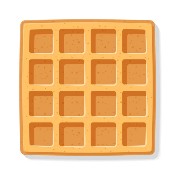 方形华夫饼 软比利时华夫饼现实的风格 甜点模板 矢量插图 — 图库矢量图片
