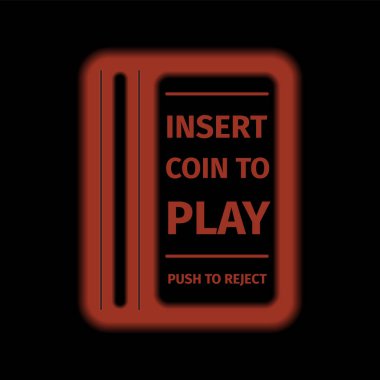 Arcade Machine INSERT Coin yuvası. Vektör çizim.