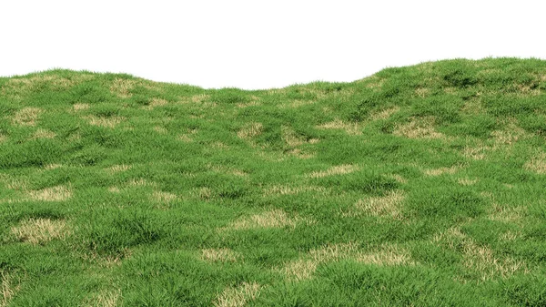 Зеленый Травяной Фон Островами Сухой Сухой Травы Холмистый Пейзаж Покрытый — стоковое фото