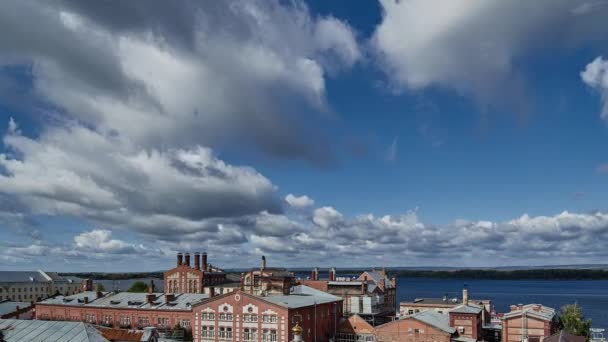 Nubes Time Lapse Rusia Samara Volga — Vídeo de stock