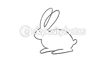 Tavşan animasyon doodle. Hayvan.