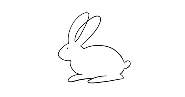 Tavşan Animasyon Doodle Hayvan — Stok video