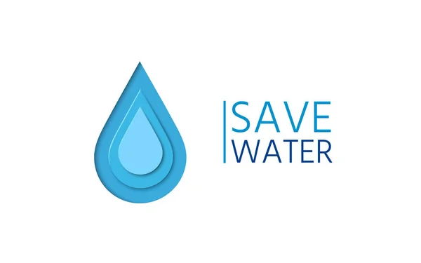 Water Drop Paper Style Water Campaign Poster — Stock Photo, Image