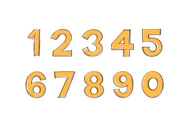 Digits in Hand drawn doodle style. Doodle numbers. clipart