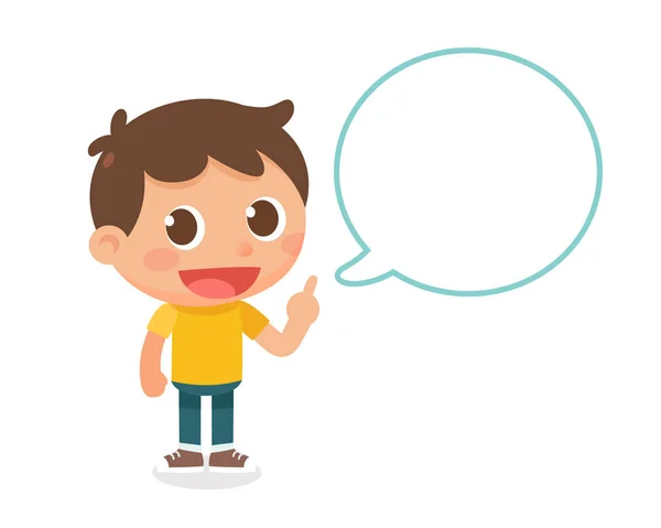 Talking Kid Flat Character Design — Stock Photo, Image