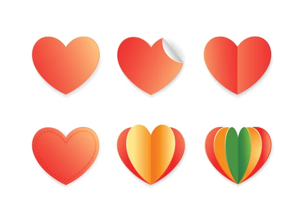 Καρδιά Σύμβολα Στυλ Art Χαρτί — Φωτογραφία Αρχείου