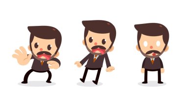 Eylemler küçük işadamı karakter kümesi. Korkmuş ve şok.