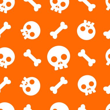 Cadılar Bayramı şablonu ve hediye için duvar kağıdı ve Cadılar Bayramı gününde hediye. İskeletler ve kemikler.