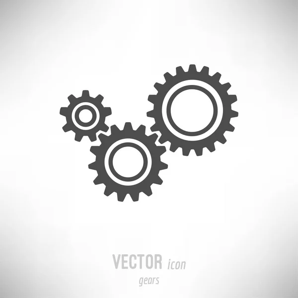 Illustration Vectorielle Icône Des Engrenages Plats Gris Foncé — Image vectorielle