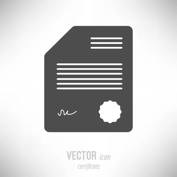 Vector Illustration Flat Design Certificate Icon Dark Grey — Stock Vector