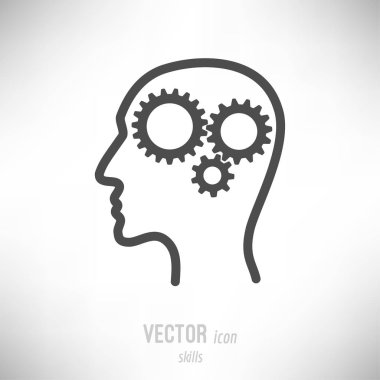 Düz tasarım becerileri simge vektör Illustration. koyu gri