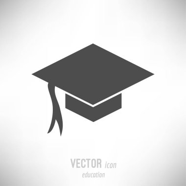 Düz tasarım eğitim simge vektör Illustration. koyu gri