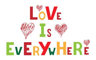 Aşk her yerde tipografi 