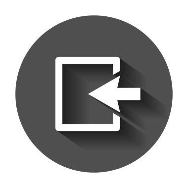 Düz tarzı giriş kapısı. Kapılar illüstrasyon uzun gölge ile çıkın. Kapı giriş kavramı.