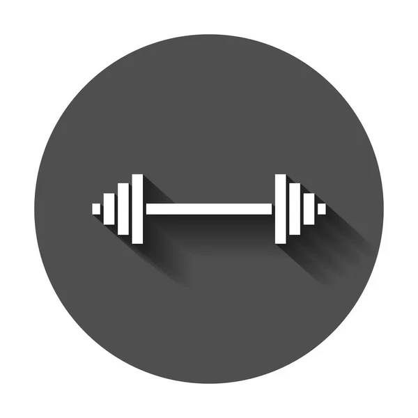 哑铃健身健身房的扁平风格 杠铃插图与长阴影 健美运动概念 — 图库矢量图片