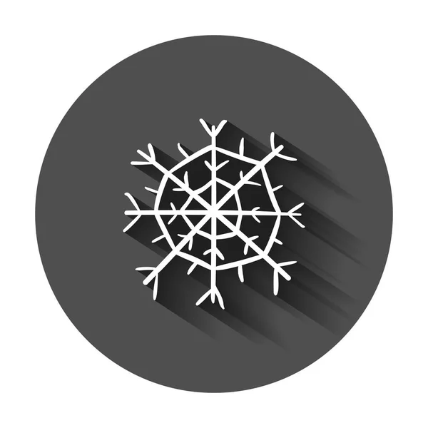 Ícone Vetorial Floco Neve Desenhado Mão Desenho Floco Neve Doodle — Vetor de Stock