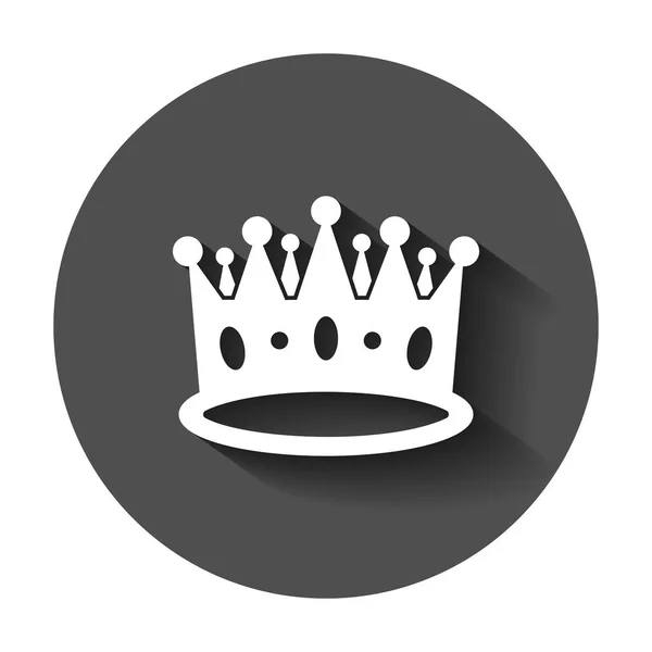 Kroon Diadeem Vector Pictogram Vlakke Stijl Royalty Kroon Illustratie Met — Stockvector