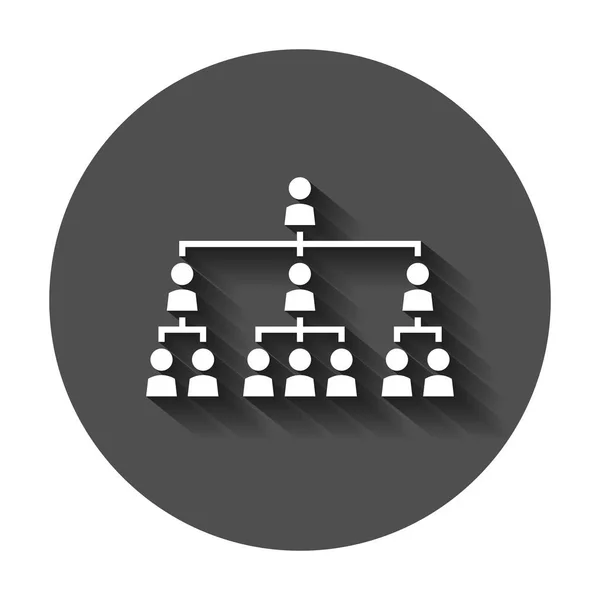 Organigramm Mit Vektorsymbol Für Geschäftsleute Flachem Stil Menschen Kooperieren Mit — Stockvektor