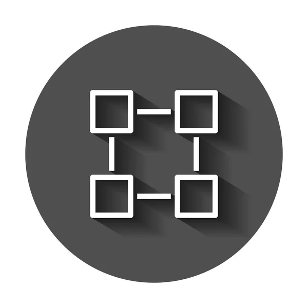 Blockchain Technology Vector Icon Flat Style Cryptography Cube Block Illustration — Stock Vector