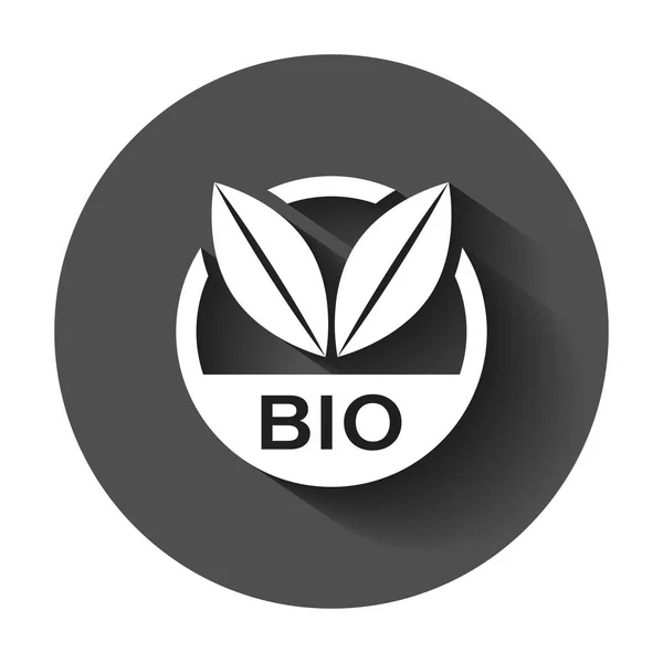 Bio Label Kentekenpictogram Vector Vlakke Stijl Inschakelen Eco Illustratie Van — Stockvector