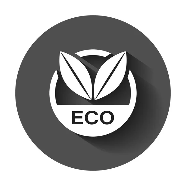 Eco Label Ikon Vektor Badge Dalam Gaya Datar Ilustrasi Cap - Stok Vektor