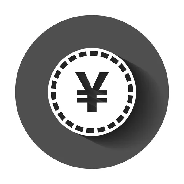 Yen Yuan Währungsvektorsymbol Flachen Stil Yen Münzsymbol Illustration Mit Langem — Stockvektor