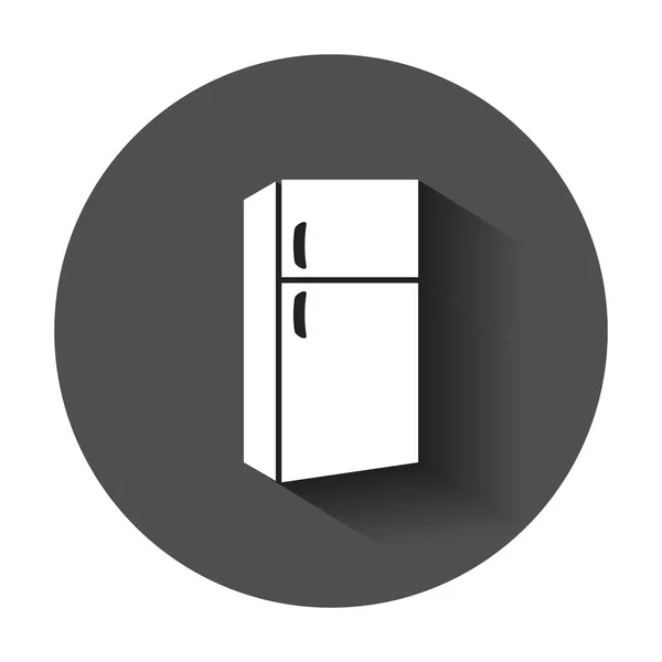 冰箱冰箱矢量图标的平面风格 冰箱冰箱插图与长的阴影 冰箱经营理念 — 图库矢量图片