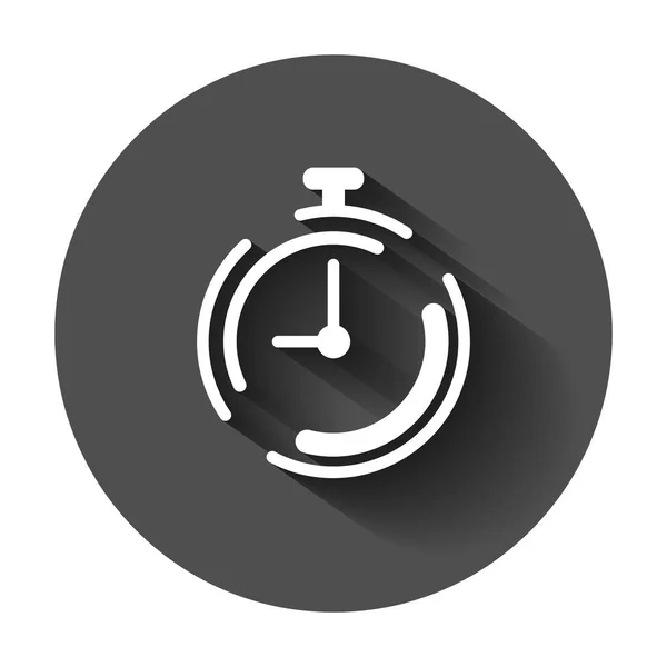Relógio Ícone Temporizador Estilo Plano Ilustração Alarme Tempo Com Sombra —  Vetores de Stock