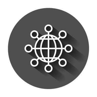 Simge düz stilde paylaşımı. Dijital illüstrasyon uzun gölge ile bağlayın. Ekip çalışması iletişim iş kavramı.