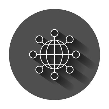 Simge düz stilde paylaşımı. Dijital illüstrasyon uzun gölge ile bağlayın. Ekip çalışması iletişim iş kavramı.